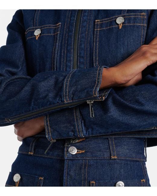 Veronica Beard Blue Patty Cropped Denim Jacket