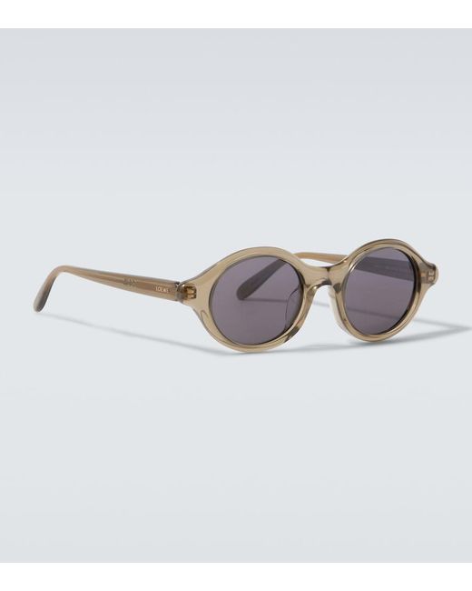 Loewe Gray Epsilon Slim Round Sunglasses for men