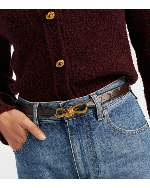 Bottega Veneta Black Knot Intrecciato Leather Belt