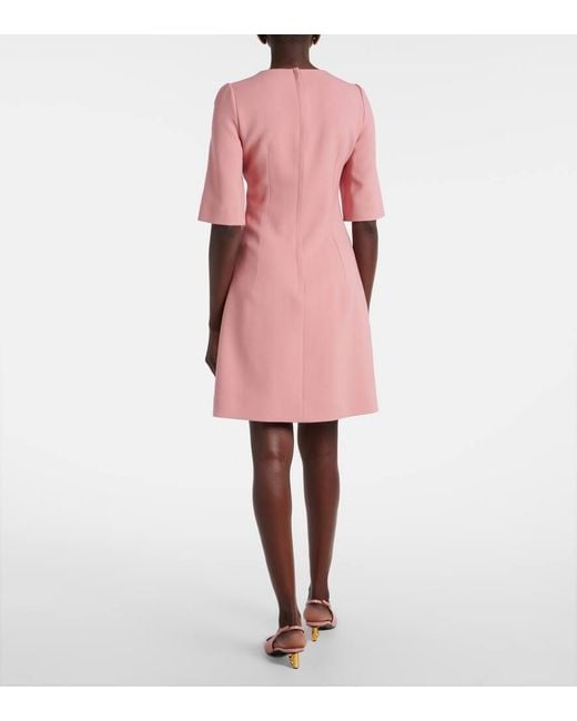 Vestido Corto De Lana Virgen Dolce & Gabbana de color Pink