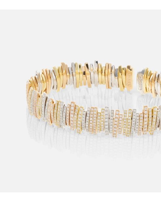 Bracelet en or jaune, blanc, rose 18 ct et diamants Suzanne Kalan en coloris Metallic