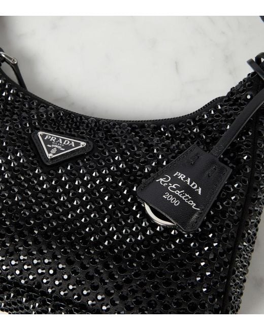 Prada Black Satin Mini-bag With Crystals