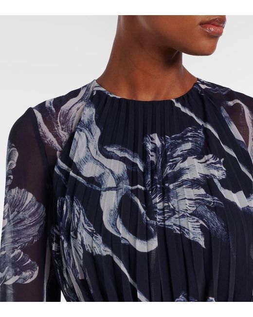 Erdem Blue Floral Voile Gown