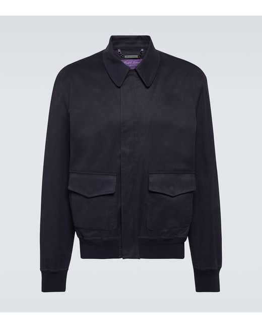 Ralph Lauren Purple Label Blue Albertson Cotton Bomber Jacket for men