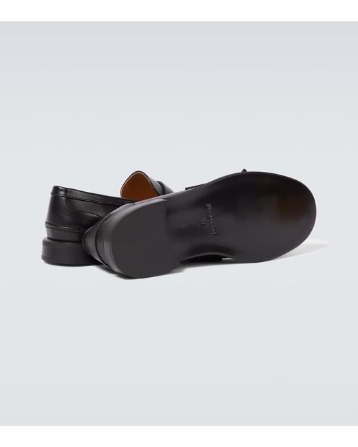J.W. Anderson Black Animated Leather Penny Loafers for men