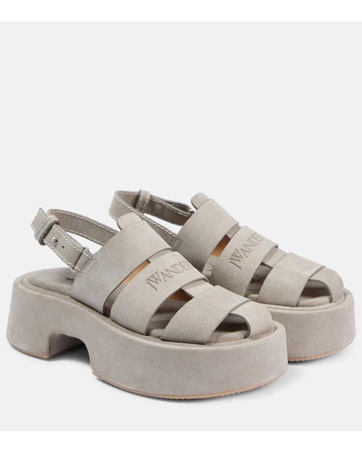 J.W. Anderson Gray Fisherman Leather Platform Sandals