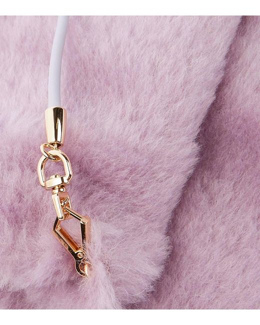 Max Mara Purple Ombrato Teddy Mittens