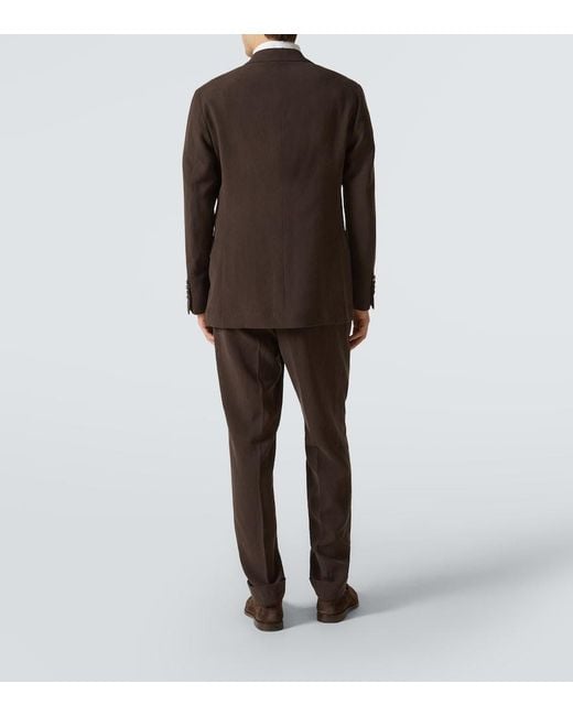 Brunello Cucinelli Brown Leisure Fit Suit Dresses for men
