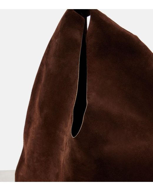 The Row Brown Bindle Small Suede Tote Bag