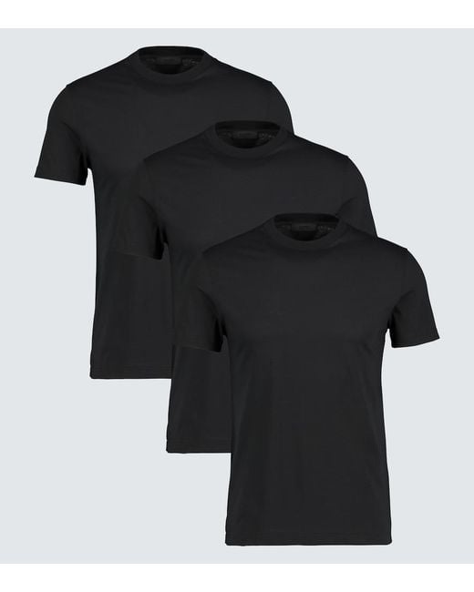 Prada Black Cotton Jersey T-shirt for men