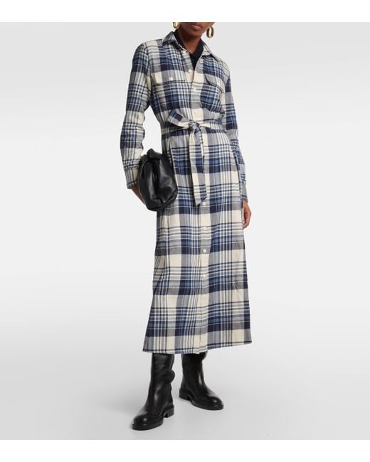 Polo Ralph Lauren Blue Check Stephanie Shirt Dress