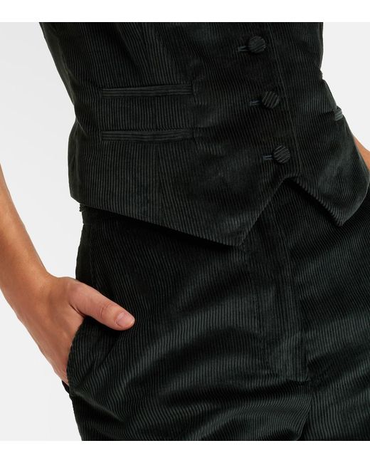 Gabriela Hearst Black Coleridge Cotton Corduroy Vest