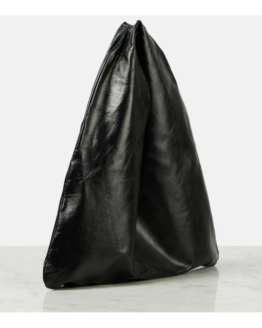 The Row Black Bindle Small Leather Tote Bag