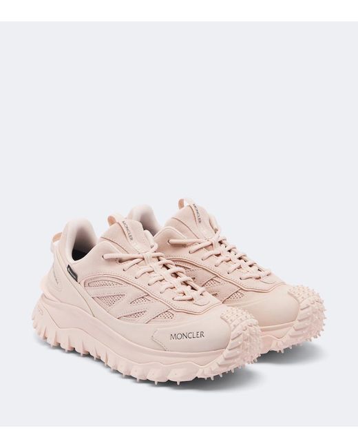 Moncler Pink Trailgrip Gtx Suede Sneakers