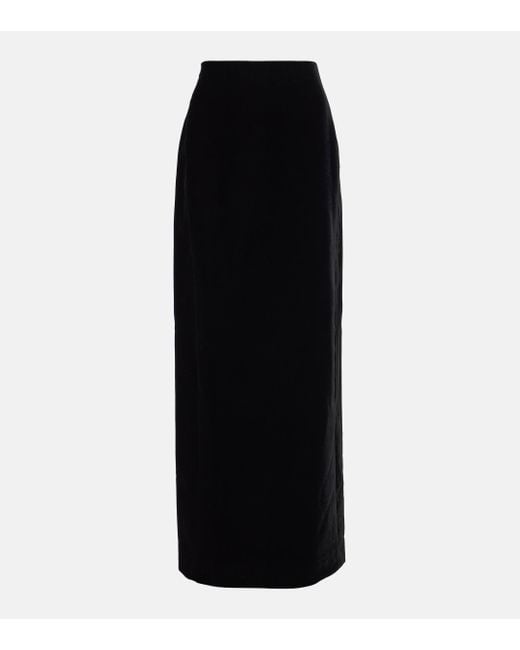 Jupe longue en velours Wardrobe NYC en coloris Black