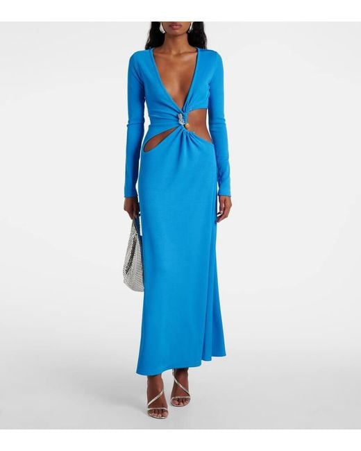 Christopher Esber Blue Cavern Stone Maxi Dress