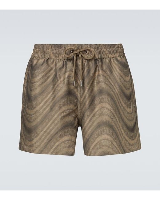 Frescobol Carioca Green Printed Swim Trunks for men