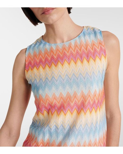 Vestido corto en zigzag Missoni de color Multicolor