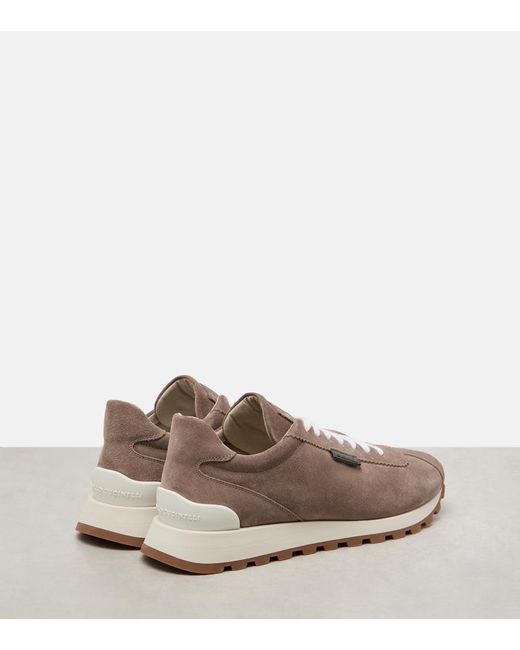 Brunello Cucinelli Brown Suede Sneakers