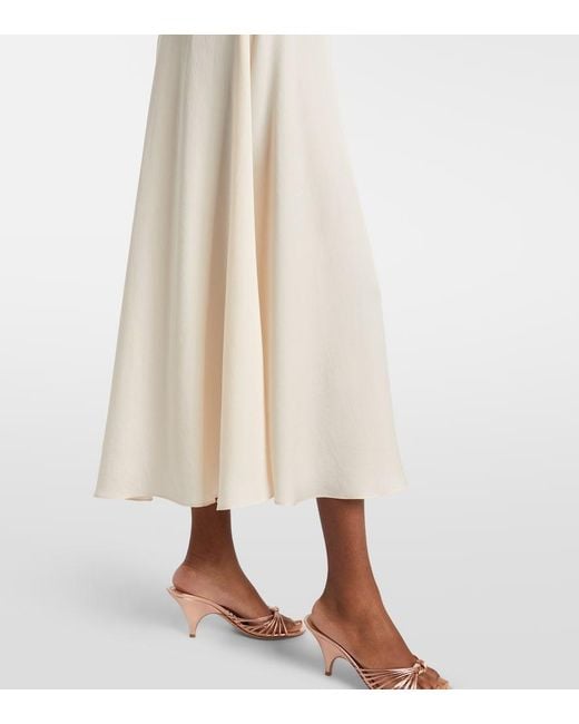 Posse White Perla Lace-Trimmed Midi Dress