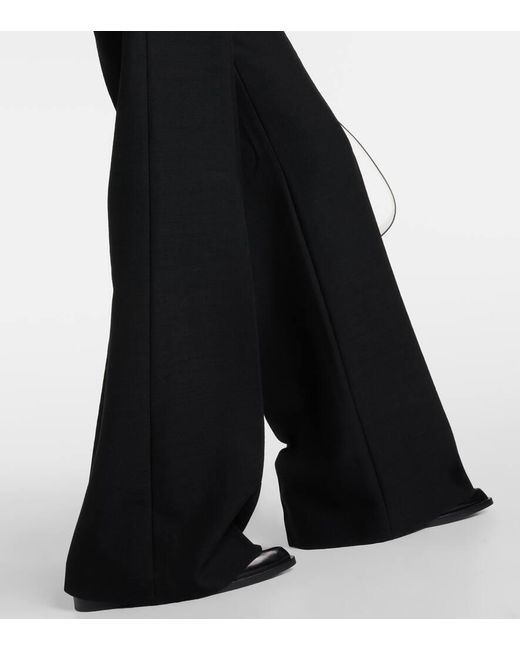 Pantaloni a gamba larga in lana vergine di Loro Piana in Black