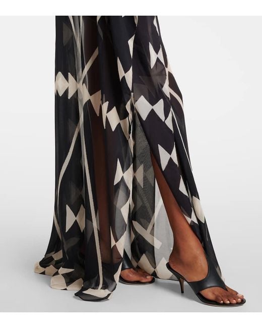 Johanna Ortiz Black Bedrucktes Maxikleid Aus Georgette