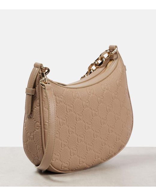 Borsa A Spalla Gg Emblem Small di Gucci in Natural