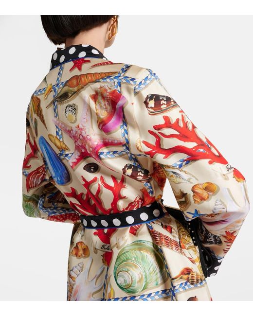 Camisa Capri de saten de seda estampada Dolce & Gabbana de color Multicolor