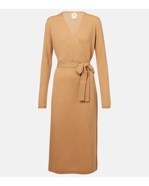 Jardin Des Orangers Natural Wool And Cashmere Wrap Dress