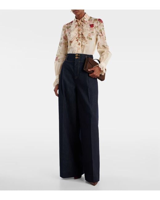 Jeans Hypnotic A Vita Alta E Gamba Larga di Zimmermann in Blue