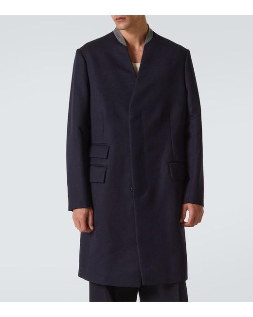 Maison Margiela Blue Wool Coat for men