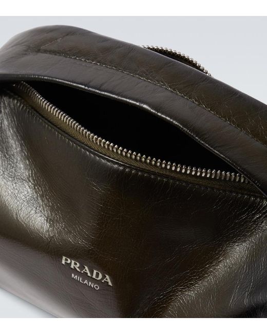 Prada Black Leather Tote Bag for men