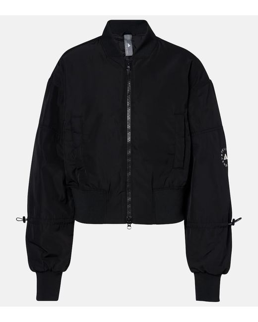 Adidas By Stella McCartney Black Cropped-Bomberjacke True Nature