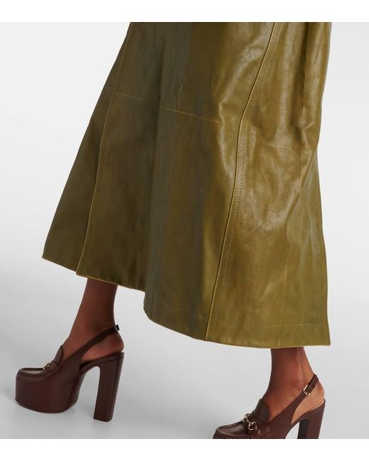 Gucci Green Mantel Aus Leder