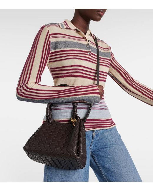 Bottega Veneta Black Parachute Small Intrecciato Leather Shoulder Bag