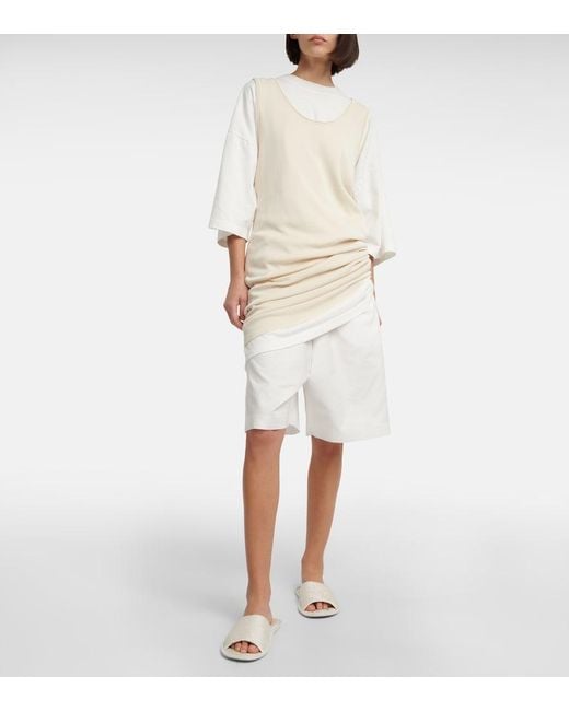 The Row White Garfield Silk Midi Dress
