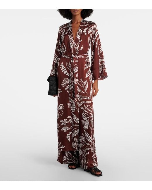 Poupette Red Lea Printed Beach Cover-Up