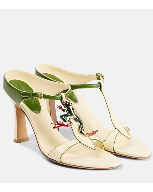 Bottega Veneta Metallic Rana Leather Mules