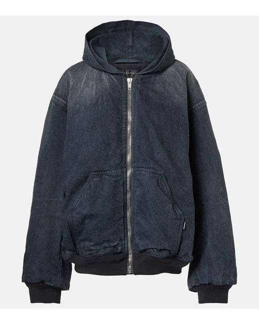Balenciaga Blue Bomberjacke Aus Baumwolle
