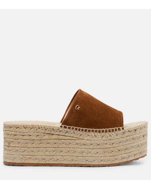 Gianvito Rossi Brown Suede Espadrille Sandals