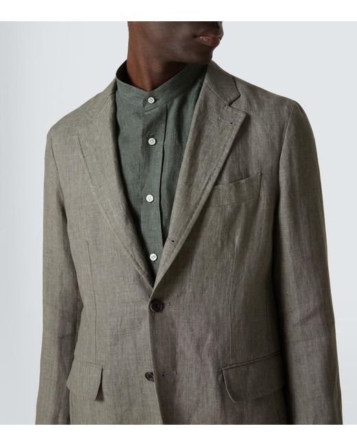 Rubinacci Green Linen Blazer for men