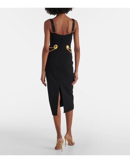 Rebecca Vallance Black Chelsea Embellished Cutout Bustier Dress