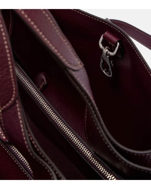 Tod's Purple T Timeless Mini Leather Tote Bag