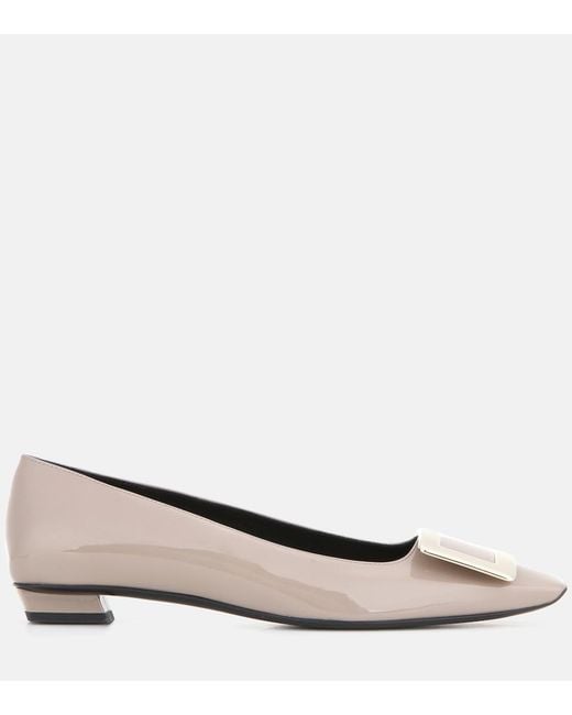 Roger Vivier Brown Patent Leather Ballet Flats