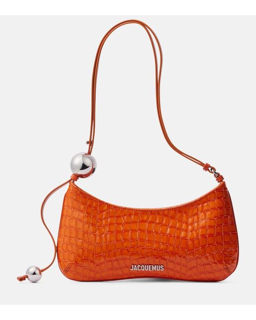 Jacquemus Red Schultertasche Bisou Perle Aus Leder