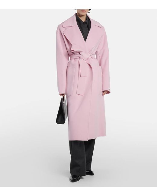 Cappotto a portafoglio Polka in lana di Sportmax in Pink