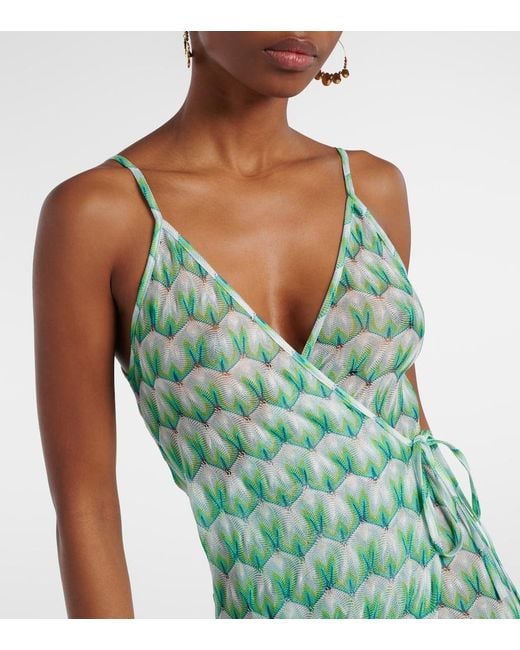 Missoni Green Zigzag Wrap Dress
