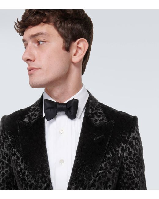 Blazer en velours a motif leopard Tom Ford pour homme en coloris Black