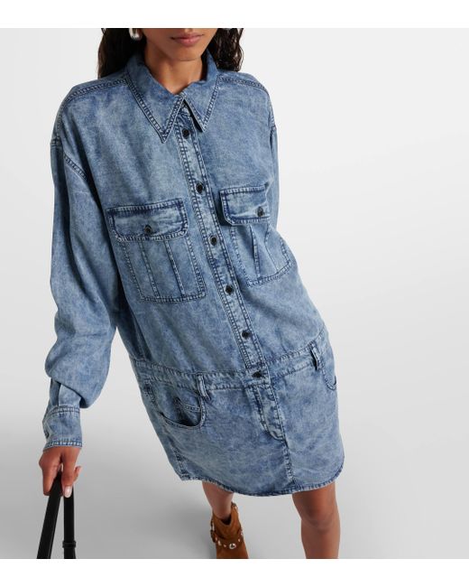 Robe chemise Palvina en jean Isabel Marant en coloris Bleu Lyst