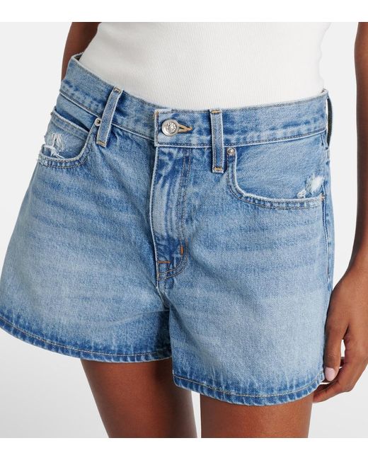 SLVRLAKE Denim Blue Mila Mid-Rise Denim Shorts